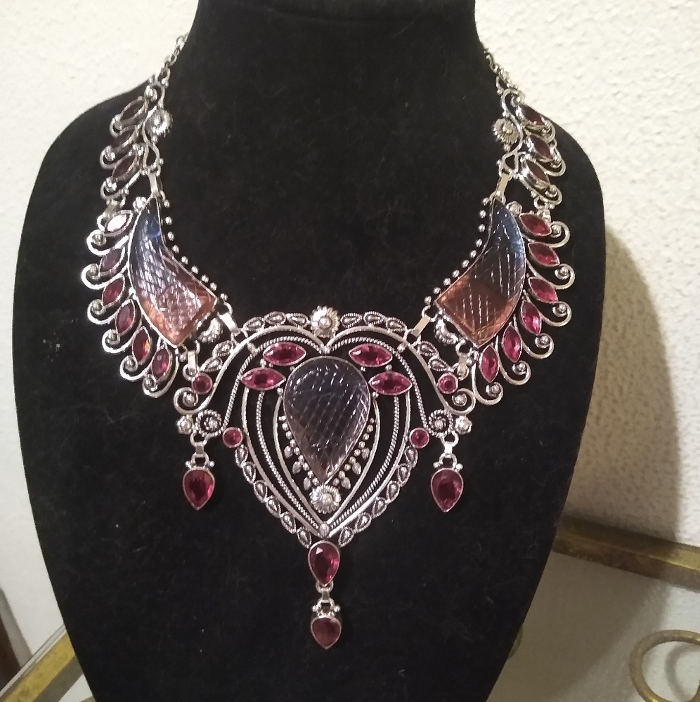Chunky Ametrine/ Red Quartz Necklace